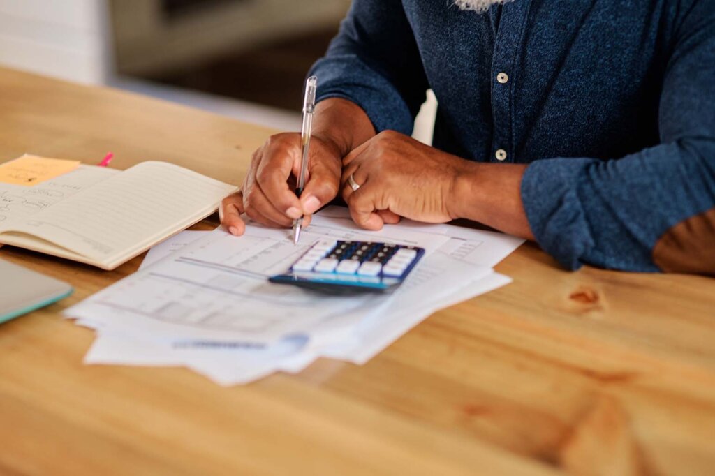 person doing paperwork