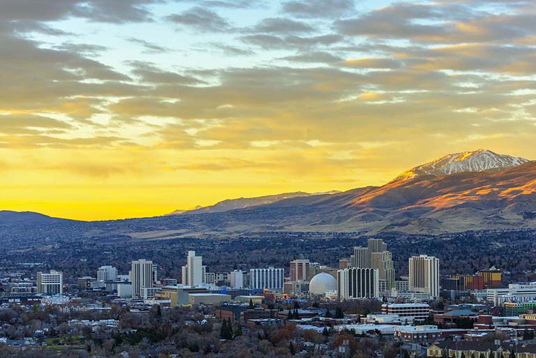 Reno skyline at dawn