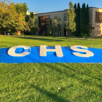 Carson High School front monument