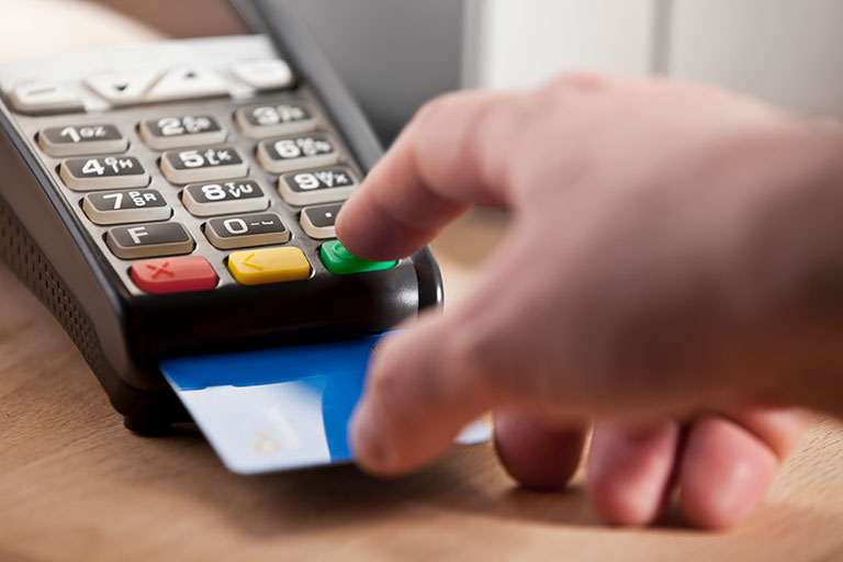 Debit card chip reader
