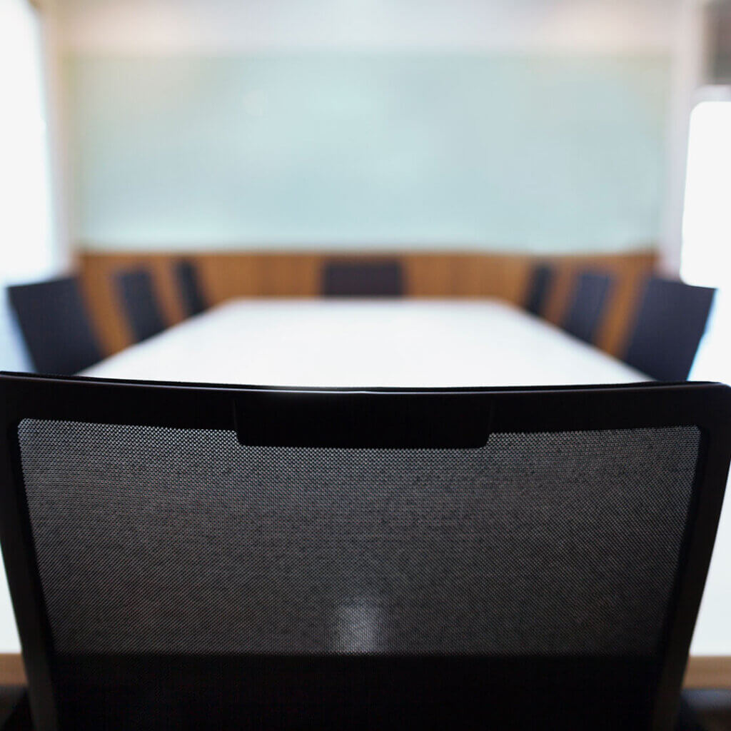 Boardroom with open chairs
