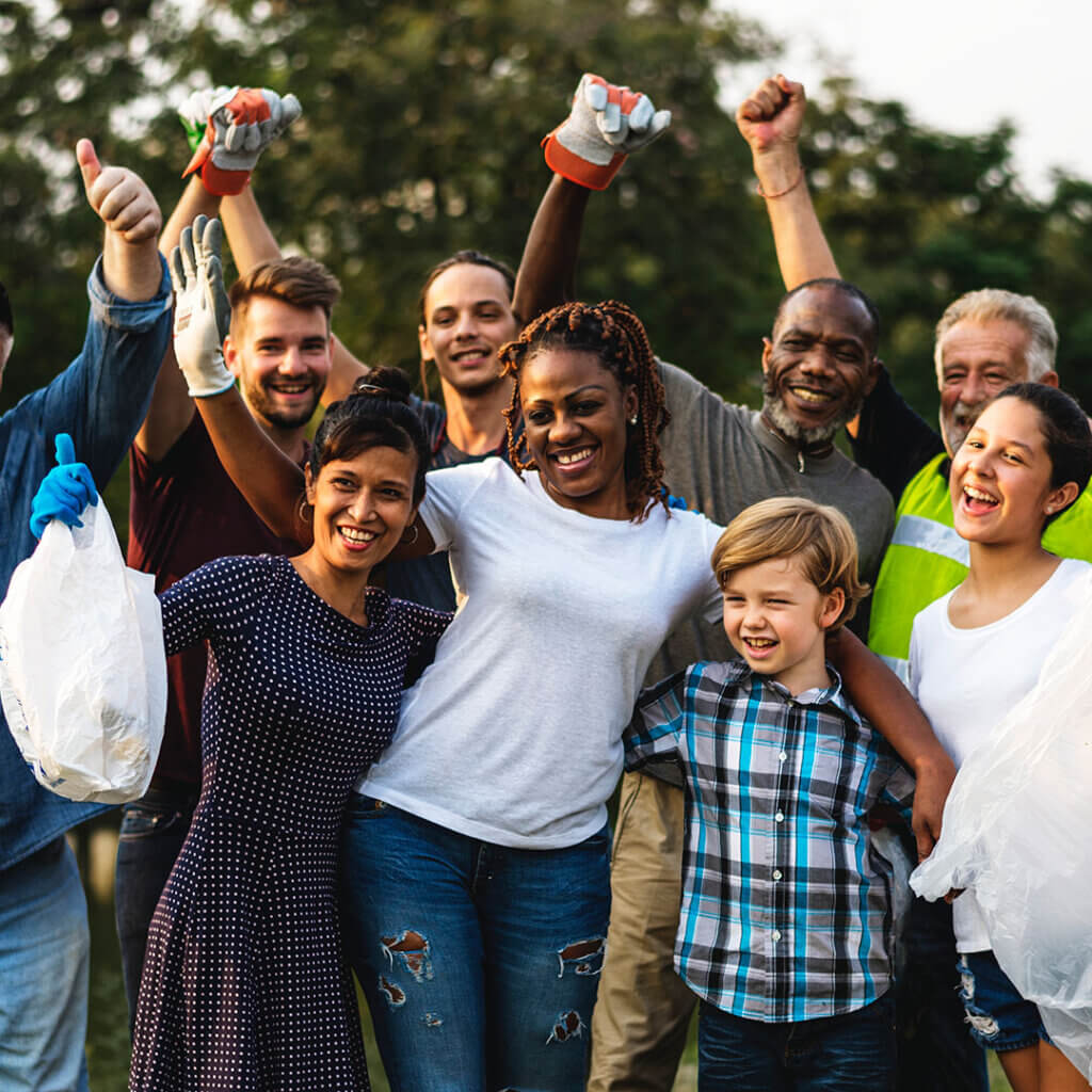 Group of people together celebrating