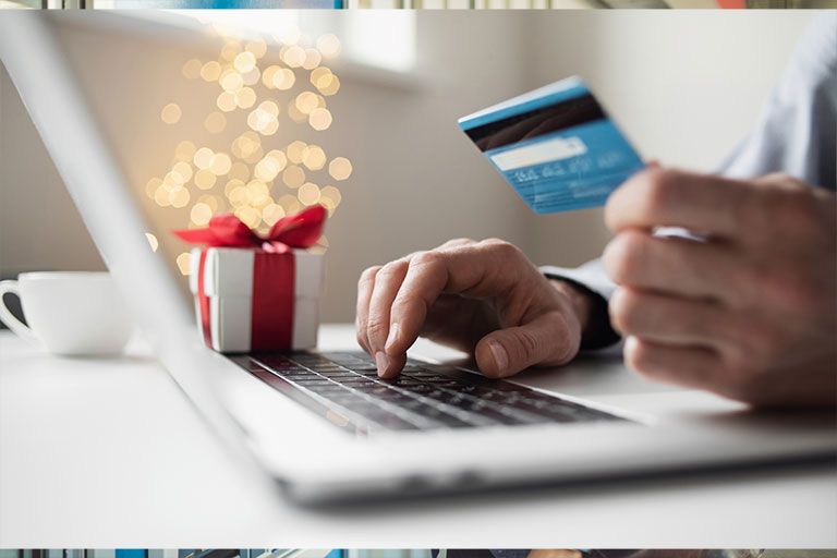Holiday shopping online.