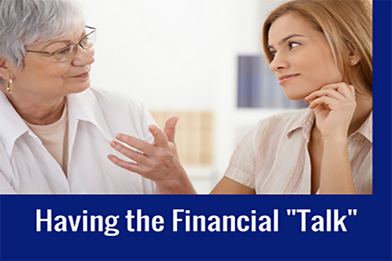 older woman and younger woman having the financial talk
