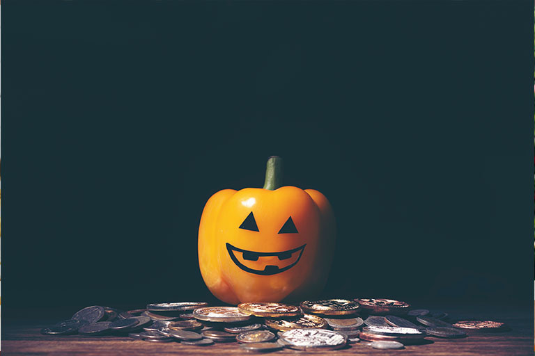 Pumpkin and money.