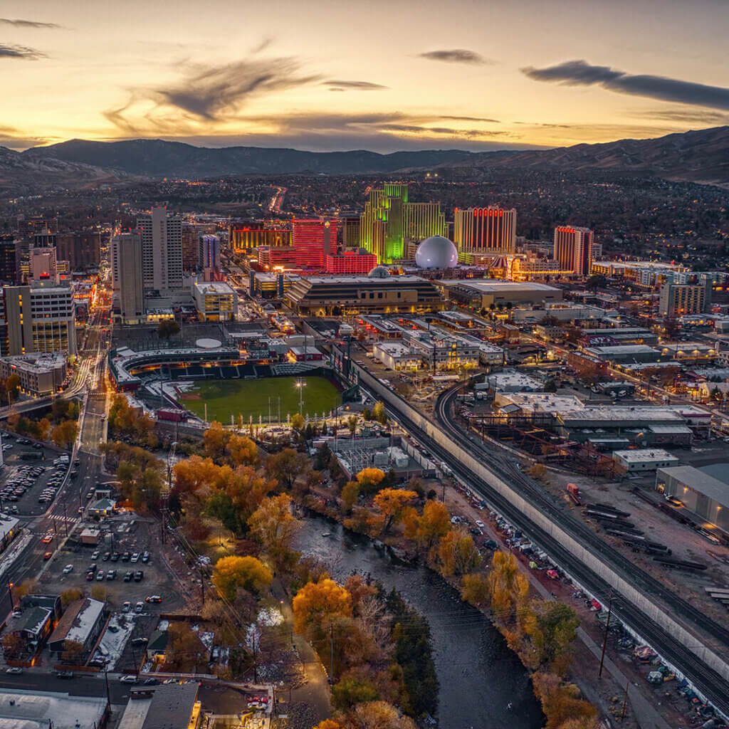 Aerial photo of downtown Reno