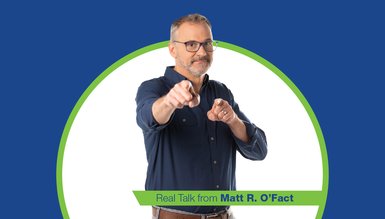 Matt R. O'Fact double pointing fingers