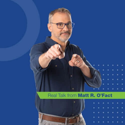 Matt R. O'Fact double pointing fingers
