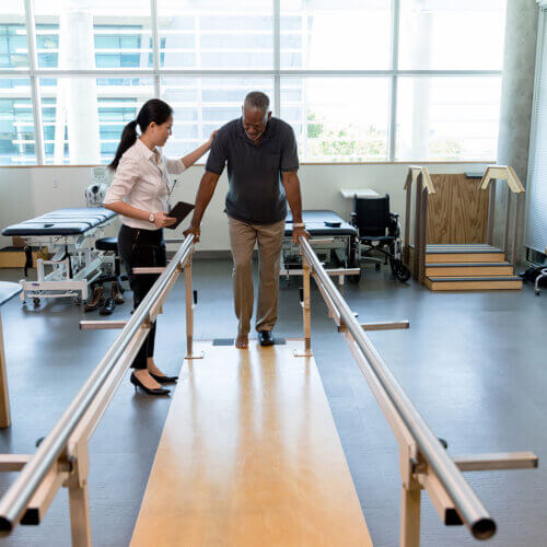 man doing physical therapy