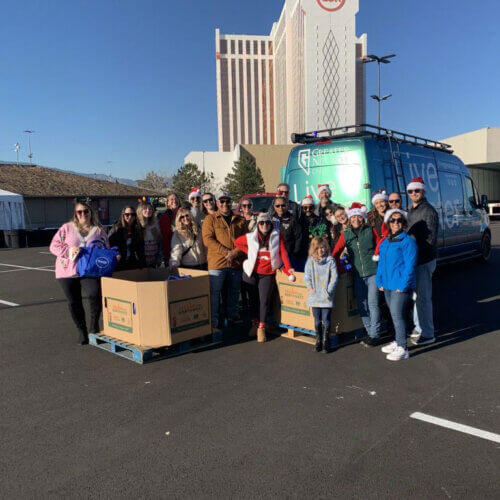 Group photo of Greater Nevada employees for the 2025 Greater Giving Donation Drive