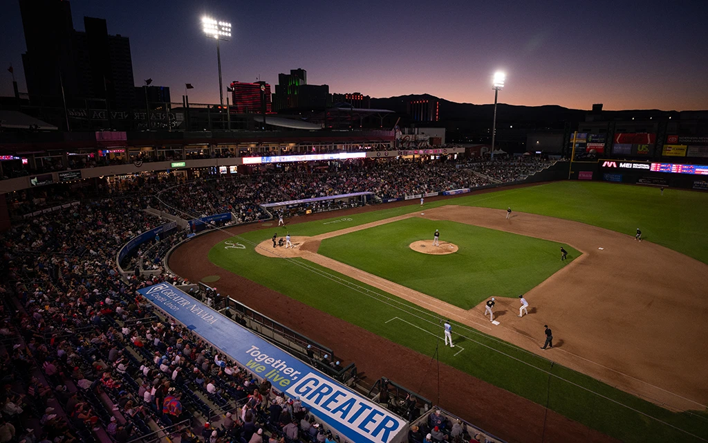 Reno Aces playing baseball at Greater Nevada Field in Reno, NV