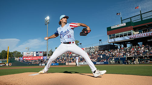Reno Aces pitcher at Greater Nevada Field